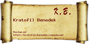 Kratofil Benedek névjegykártya