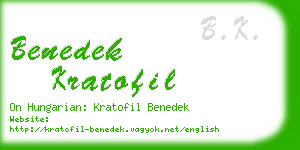 benedek kratofil business card